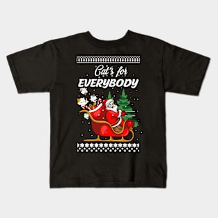 Cats For Everybody Santa Claus Xmas Pets Presents Kids T-Shirt